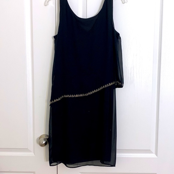 Mid length black beaded formal dress - Picture 3 of 4